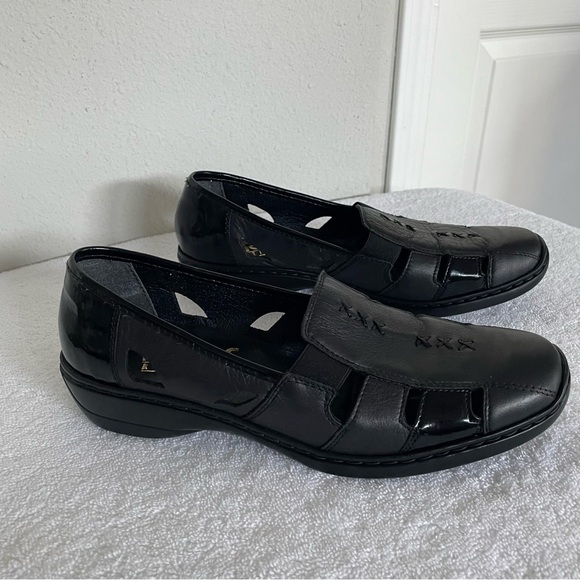 Rieker Shoes - Rieker Women's Black Cutout Loafers Size 9 US/ EU 41